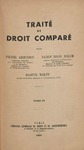 Traité de Droit Comparé Tome III by Pierre Arminjon, Baron Boris Nolde, and Martin Wolff